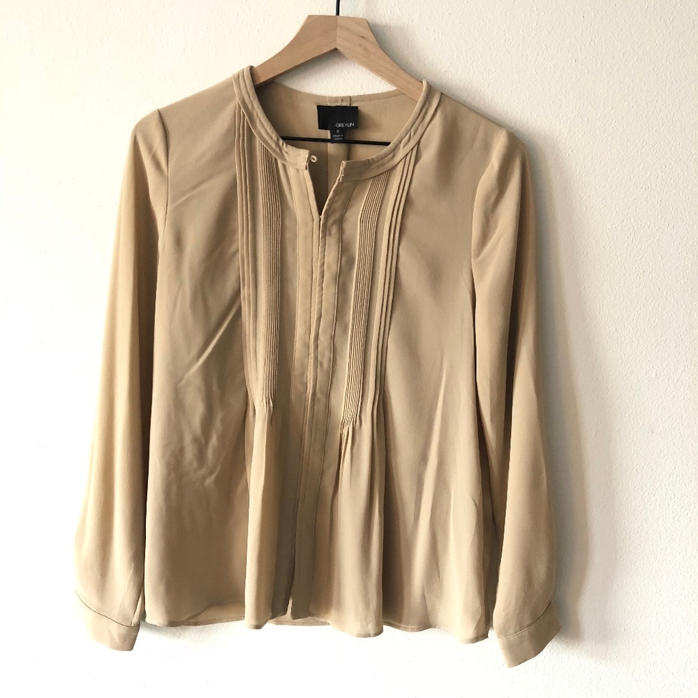 Anthropologie Greylin pleated long sleeve blouse